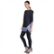 3/4 Sleeve Two Tone Crinkle Top - T885 Black and Gray